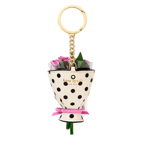 kate spade new york Accessories - New Kate Spade Flora Flower Bouquet Bag Charm Black / White Multi
